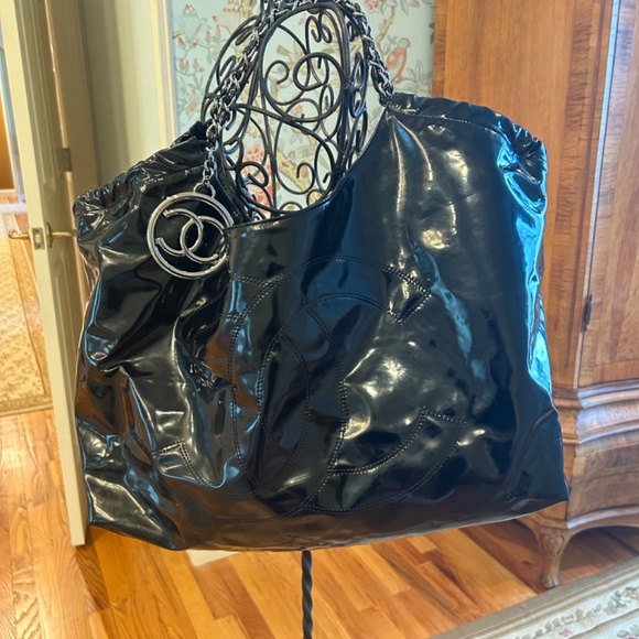 Chanel Coco Grand Cabas Black Vinyl Tote Bag size XL - Picture 13 of 16